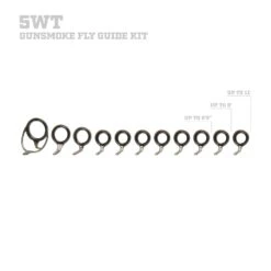 LZR Single Foot Fly Rod Guide Set Kits -Prorod Supplies Store 5 WT GUNSMOKE