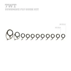 LZR Single Foot Fly Rod Guide Set Kits -Prorod Supplies Store 7 WT GUNSMOKE