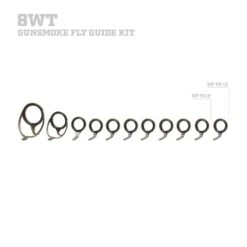 LZR Single Foot Fly Rod Guide Set Kits -Prorod Supplies Store 8 WT GUNSMOKE